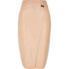 River Island Womens Leather Look Wrap Pencil Skirt