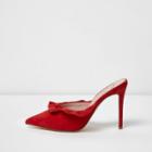River Island Womens Suede Frill Court Style Mules