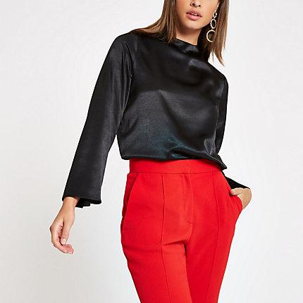 River Island Womens Satin Long Sleeve Top