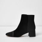 River Island Womens Wide Fit Faux Suede Toe Cap Trim Boots