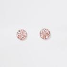 River Island Womens Rose Gold Diamante Flower Clip On Earrings