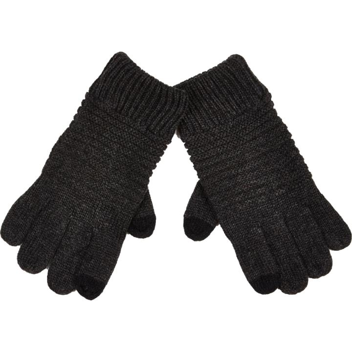 River Island Mensgrey Knitted Ribbed Touch Screen Gloves
