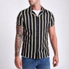 River Island Mens Twill Stripe Print Long Sleeve Shirt