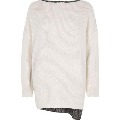 River Island Womens Eyelet Detail Colour Block Jumper