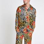 River Island Mens Jaded London Zebra Print Pyjama Shirt