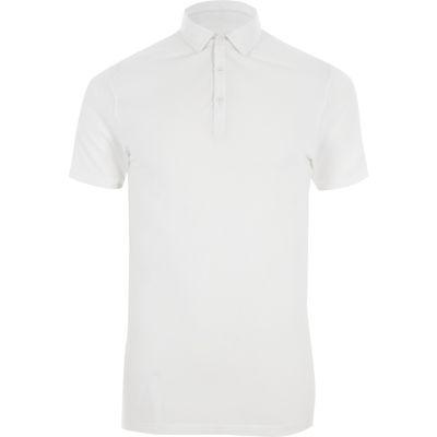 River Island Mens White Essential Muscle Fit Polo Shirt