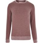 River Island Mensred Spacedye Washed Out Sweatshirt