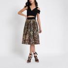 River Island Womens Sequin Embroidered Midi Skater Skirt