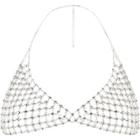 River Island Womens Silver Tone Diamante Embellished Bralet