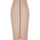 River Island Womens Nude Zip Front Pencil Skirt