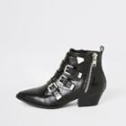 River Island Womens Croc Embossed Western Buckle Boots