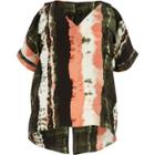 River Island Womens Plus Tie Dye Cold Shoulder Top
