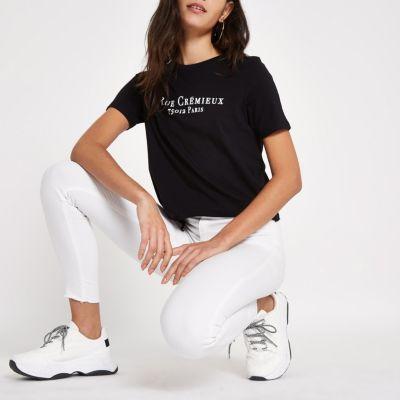 River Island Womens 'rue Cremiux' Print Tie Crop T-shirt