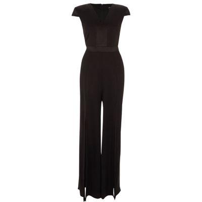 River Island Womens Cap Sleeve Wide Split Leg Jumpsuit