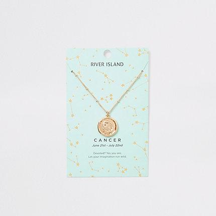 River Island Womens Cancer Zodiac Sign Gold Colour Necklace
