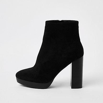 River Island Womens Faux Suede Wide Fit Platform Boots