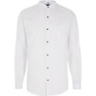 River Island Mens White Penny Collar Long Sleeve Slim Fit Shirt