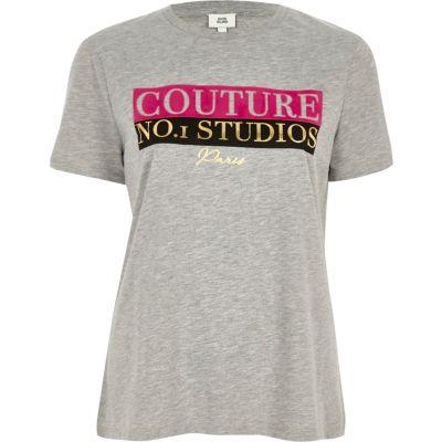 River Island Womens 'couture' Print Fitted T-shirt