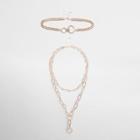 River Island Womens Rose Gold Tone Chunky Chain Necklace Set