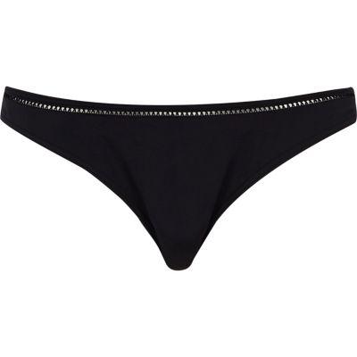 River Island Womens High Leg Mesh Insert Bikini Bottoms