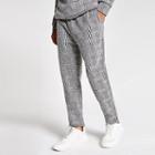 River Island Mens Checked Slim Fit Brushed Joggers