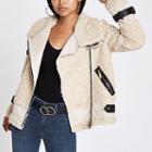 River Island Womens Petite Borg Aviator Jacket