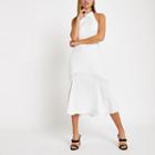 River Island Womens White Halter Neck Midi Dress