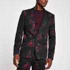 River Island Mens Floral Skinny Suit Jacket