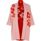 River Island Womens And Red Flower Knit Cardigan