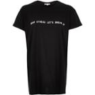 River Island Womens Sequin Slogan Oversized T-shirt