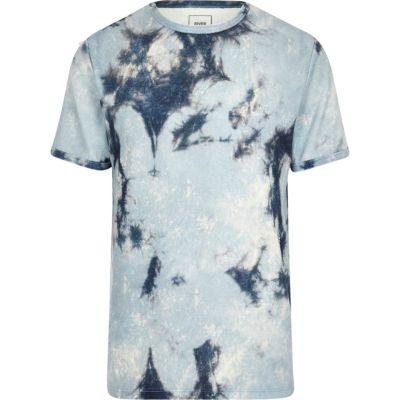 River Island Mens Tie Dye Towel Slim Fit T-shirt