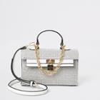 River Island Womens White Diamante Mini Tote Bag