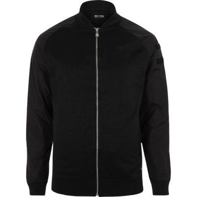 River Island Mensblack Only & Sons Nylon Sleeve Bomber Jacket