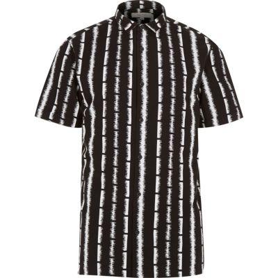 River Island Mens Spike Stripe Print Short Sleeve Shirt