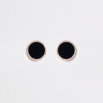 River Island Womens Large Round Rhinestone Clip On Earrings