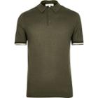 River Island Mens Tipped Knitted Polo Shirt