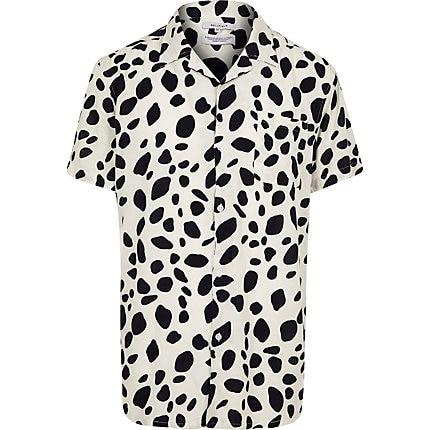Mens Bellfield White Animal Print Shirt
