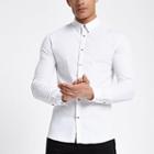 River Island Mens White Long Sleeve Muscle Fit Shirt