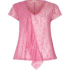 River Island Womens Lace Front Ruffle Top