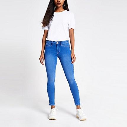 River Island Womens Petite Molly Mid Rise Denim Jeggings