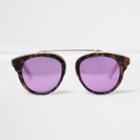River Island Womens Tortoise Shell Purple Lens Sunglasses