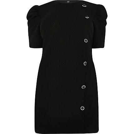 River Island Womens Plus Puff Sleeve Scuba Mini Dress