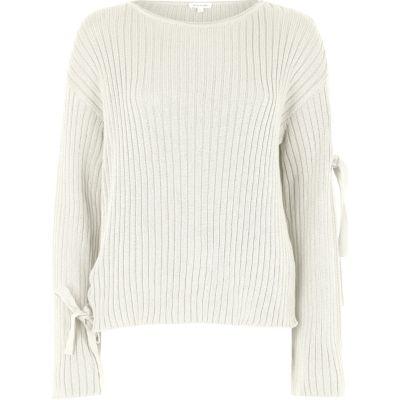 River Island Womens Tie Long Sleeve Knit Jumper