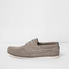 River Island Mens Suede Lace-up Boat Shoes