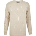 River Island Mens Distressed Knit Sweater