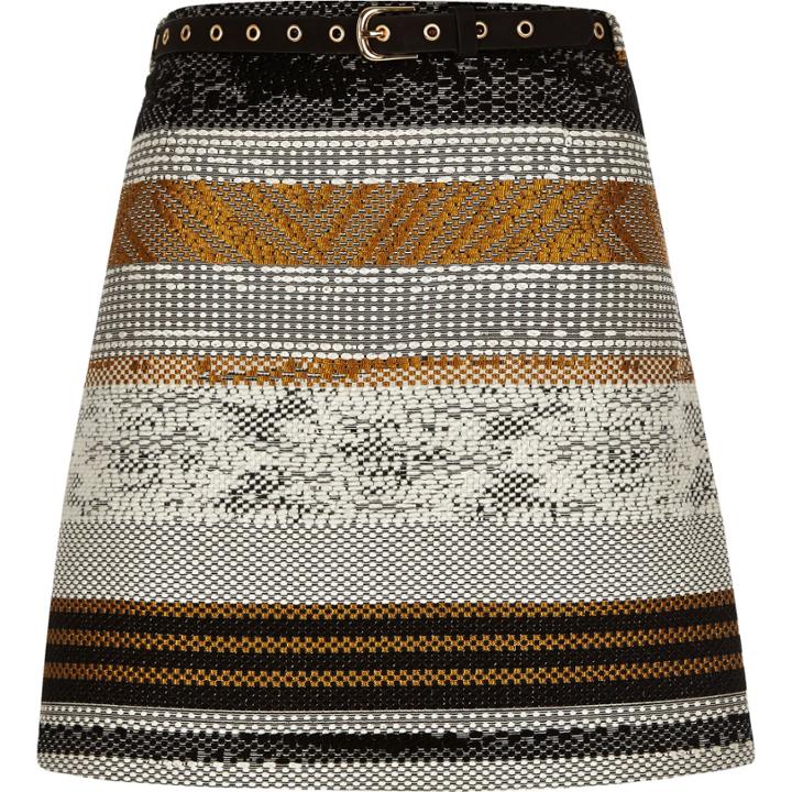 River Island Womens Woven Stripe A-line Skirt