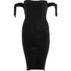 River Island Womens Tied Sleeve Bardot Wrap Dress