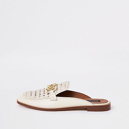 River Island Womens Backless Leather Snaffle Loafers