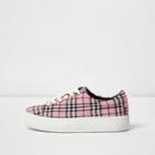 River Island Womens Check Chunky Lace-up Sneakers