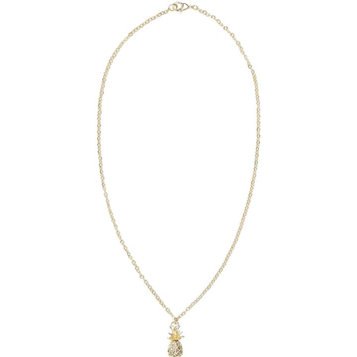 River Island Womens Gold Tone Chunky Chain Pineapple Necklace